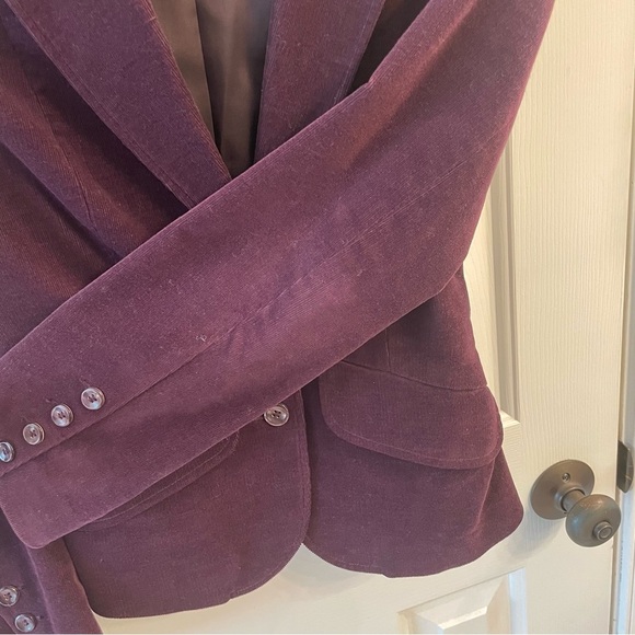 Hennes for H&M Skinny Wale Purple Corduroy Blazer Sz 4 - Picture 6 of 10